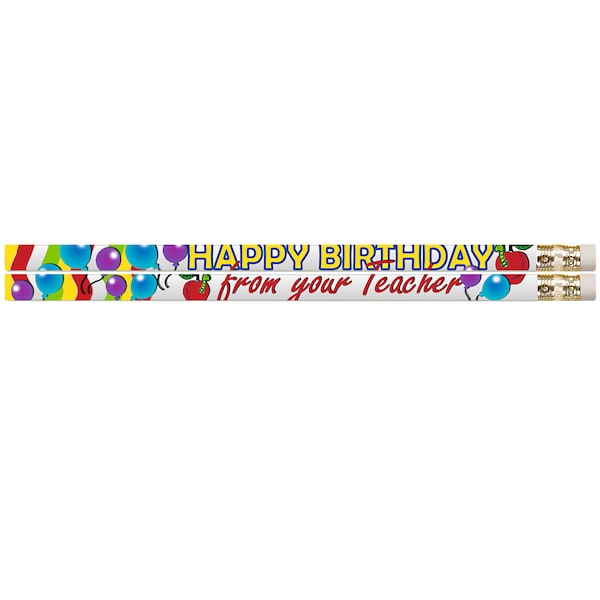 Musgrave Pencil Co Happy Birthday From Your Teacher Motivational Pencils, PK144 2267 - main